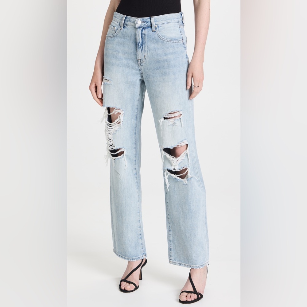 Pistola Bobbie High Rise Wide Leg Jean in Encinitas Distressed size 25